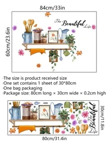 1 miếng dán tường hoa văn đồ dùng nhà bếp - Nhiều màu - Xem 6