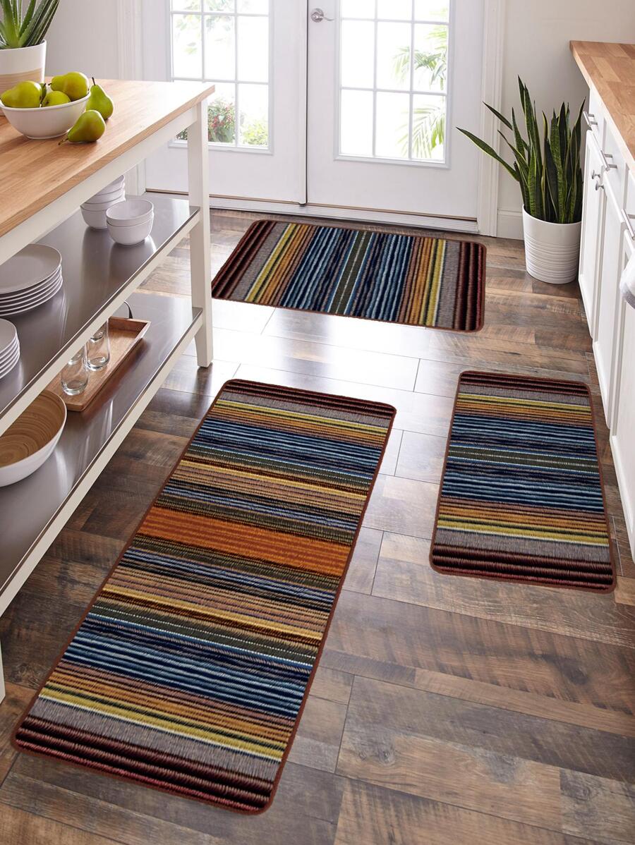 1 chiếc Thảm Nhà Bếp Hoa Văn Sọc, Polyester Sàn Hiện Đại Cho Nhà Bếp - Nhiều màu - Xem 1