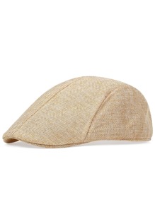 1 chiếc mũ lưỡi trai phẳng đơn giản cho nam giới, cho cuộc sống hàng ngày - Màu be - Xem 1