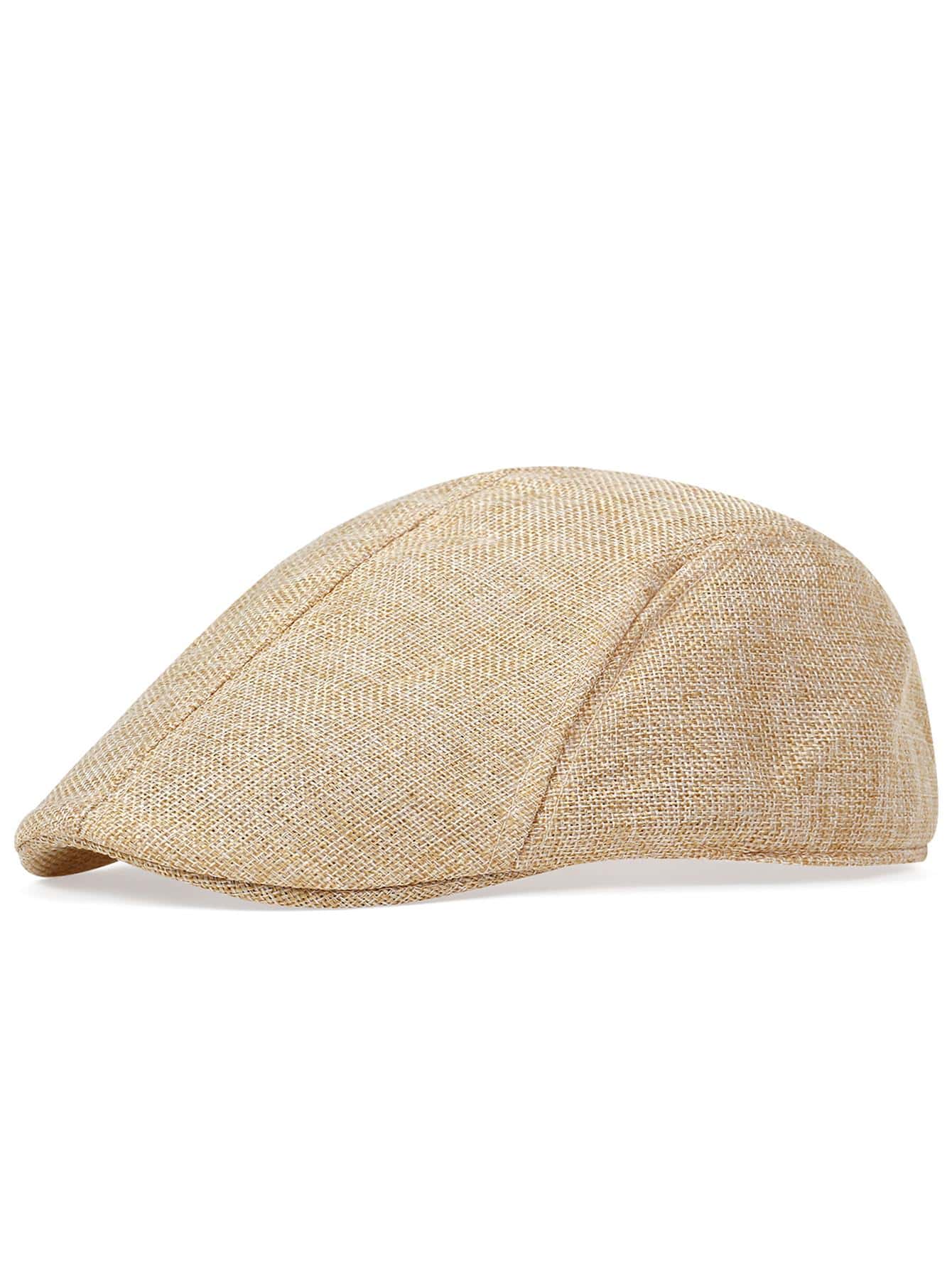 1 chiếc mũ lưỡi trai phẳng đơn giản cho nam giới, cho cuộc sống hàng ngày - Màu be - Xem 1