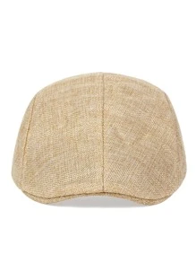 1 chiếc mũ lưỡi trai phẳng đơn giản cho nam giới, cho cuộc sống hàng ngày - Màu be - Xem 2