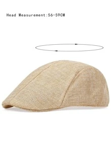 1 chiếc mũ lưỡi trai phẳng đơn giản cho nam giới, cho cuộc sống hàng ngày - Màu be - Xem 4
