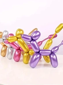 100入組長氣球金屬乳膠DIY條形氣球用於派對裝飾 - 彩色 - 查看 2