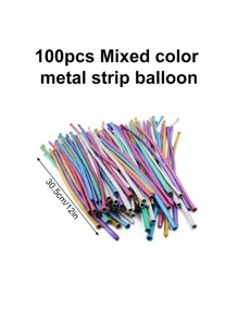 100入組長氣球金屬乳膠DIY條形氣球用於派對裝飾 - 彩色 - 查看 6