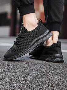 Damyuan Men's Casual Walking Shoes Breathable Mesh Sport Athletic Sneakers Gym Tennis Running Slip On Comfortable Lightweight Jogging Shoes - màu đen - Xem 3