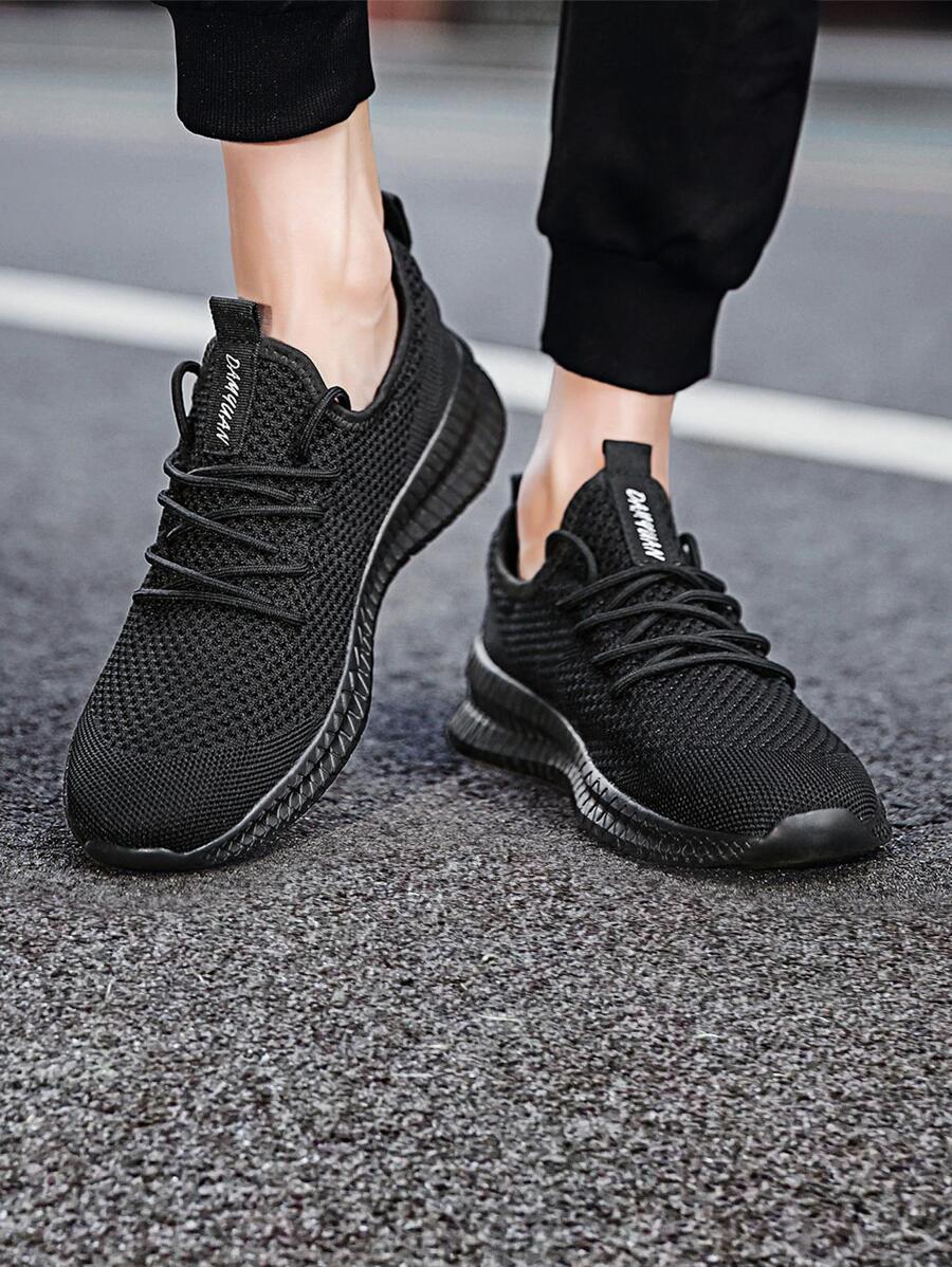 Damyuan Men's Casual Walking Shoes Breathable Mesh Sport Athletic Sneakers Gym Tennis Running Slip On Comfortable Lightweight Jogging Shoes - màu đen - Xem 1