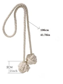 1入組素色窗簾綁帶 - 杏色 - 查看 4