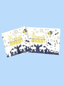 1 Bữa Tiệc Tốt Nghiệp Khăn Trải Bàn, Hiện Đại Chữ Đồ Họa Thú Cưng Dùng Một Lần Khăn Trải Bàn Cho Bữa Tiệc, Ngày Lễ - Nhiều màu - Xem 4