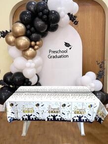 1 Bữa Tiệc Tốt Nghiệp Khăn Trải Bàn, Hiện Đại Chữ Đồ Họa Thú Cưng Dùng Một Lần Khăn Trải Bàn Cho Bữa Tiệc, Ngày Lễ - Nhiều màu - Xem 1