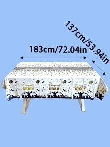 1 Bữa Tiệc Tốt Nghiệp Khăn Trải Bàn, Hiện Đại Chữ Đồ Họa Thú Cưng Dùng Một Lần Khăn Trải Bàn Cho Bữa Tiệc, Ngày Lễ - Nhiều màu - Xem 7