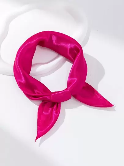 1pc Ladies' Elegant & Exquisite Solid-Colored Satin Handkerchief, Suitable For Daily Use Bandana,Hair Band,Head Band Ideal For Dressing Up Your Look