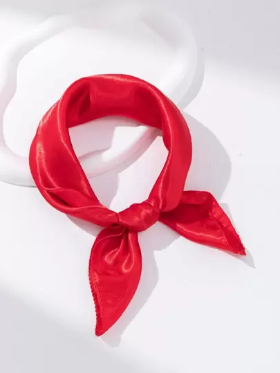 1 st Elegant & delikat stil Enfärgad satinhalsduk för damer, lämplig för dagliga resor Bandana, hårband, pannband Idealisk för att klä upp din look