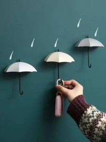 3入組傘形牆面掛鉤 - 彩色 - 查看 3