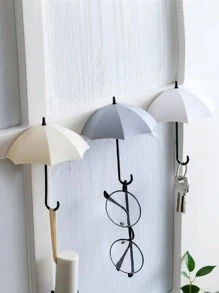 3入組傘形牆面掛鉤 - 彩色 - 查看 1