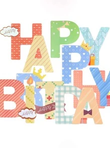 1 Giấy Treo Cờ Hoạt Hình Chữ Trang Trí Trang Trí Kéo Cờ Cho Sinh Nhật - Nhiều màu - Xem 4