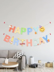 1 Giấy Treo Cờ Hoạt Hình Chữ Trang Trí Trang Trí Kéo Cờ Cho Sinh Nhật - Nhiều màu - Xem 2