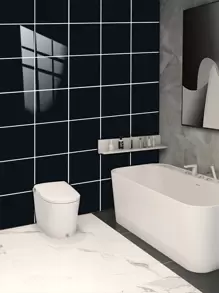 Bộ 10 miếng giấy dán tường PVC, miếng dán tường màu trơn tối giản cho nhà, miếng dán, decal dán tường, decal vinyl trang trí nhà cửa, vật dụng trang trí mùa xuân làm mới ngôi nhà của bạn, miếng dán trang trí Rama quà tặng sinh nhật tốt nghiệp - màu đen - Xem 6