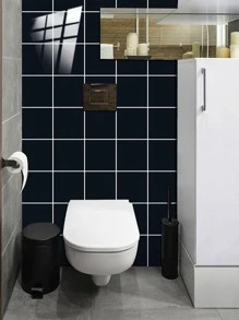 Bộ 10 miếng giấy dán tường PVC, miếng dán tường màu trơn tối giản cho nhà, miếng dán, decal dán tường, decal vinyl trang trí nhà cửa, vật dụng trang trí mùa xuân làm mới ngôi nhà của bạn, miếng dán trang trí Rama quà tặng sinh nhật tốt nghiệp - màu đen - Xem 4