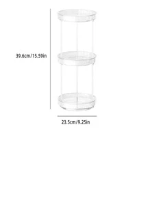 1 Pieza Estante De Almacenamiento De Especias Transparente Con Múltiples Capas Giratorias Para La Cocina, Con Caja De Almacenamiento Transparente, Soporte De Doble Capa Multiusos Para Condimentos - transparente - Ver 9