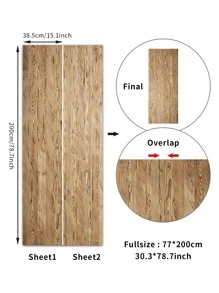 1 miếng dán cửa chống nước họa tiết vân gỗ - Nhiều màu - Xem 3