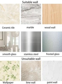 1入組塑料儲物架家用簡約純壁掛式儲物架 - 白色 - 查看 8