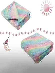 Phát Sáng Trong Bóng Tối Họa Tiết Sọc Chăn, Đồ Nỉ Mềm Mại & Chăn Ấm Áp Cho Phòng Khách & Phòng Ngủ, Trang Trí Nhà Cửa - Nhiều màu - Xem 8