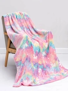 1 Phát Sáng Trong Bóng Tối Họa Tiết Kỳ Lân Chăn, Hoạt Hình Dễ Thương Nỉ Mềm Mại & Chăn Ấm Áp Cho Phòng Khách & Phòng Ngủ, Trang Trí Nhà Cửa - Hồng - Xem 4