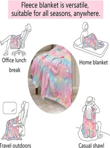 1 Phát Sáng Trong Bóng Tối Họa Tiết Kỳ Lân Chăn, Hoạt Hình Dễ Thương Nỉ Mềm Mại & Chăn Ấm Áp Cho Phòng Khách & Phòng Ngủ, Trang Trí Nhà Cửa - Hồng - Xem 8