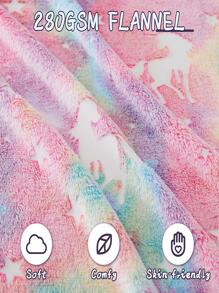 1 Phát Sáng Trong Bóng Tối Họa Tiết Kỳ Lân Chăn, Hoạt Hình Dễ Thương Nỉ Mềm Mại & Chăn Ấm Áp Cho Phòng Khách & Phòng Ngủ, Trang Trí Nhà Cửa - Hồng - Xem 9