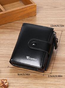 Wcarno 時尚商務風格小錢包PU卡套高級復古錢包便攜式現金文員白領女性大學工作業務通勤辦公室紀念日生日禮物情人節禮物教師商務休閒 - 黑色 - 查看 7