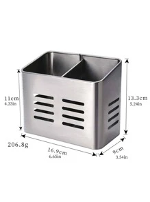 1入組不銹鋼餐具收納盒 - 銀色 - 查看 2