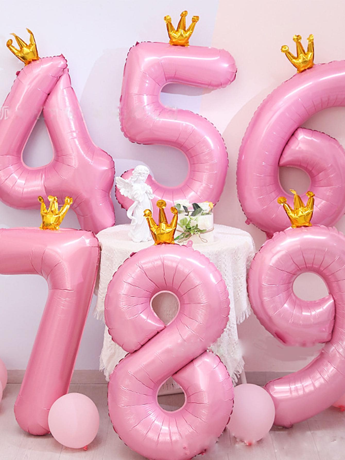 1pc Number Graphic Decorative Balloon, Modern Plastic Balloon For Party - Multicolor - View 1