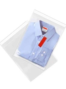 100 个/10 个可重新密封的透明 9 X 12 英寸厚 OPP 塑料袋，非常适合装衣服、衬衫、裤子、食物、传单 - 無色 - 查看 1