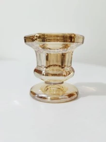 1 Giá nến pha lê tự nhiên, Đế nến thiết kế hình học hiện đại cho gia đình - Vàng - Xem 4