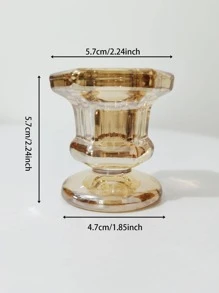 1 Giá nến pha lê tự nhiên, Đế nến thiết kế hình học hiện đại cho gia đình - Vàng - Xem 9