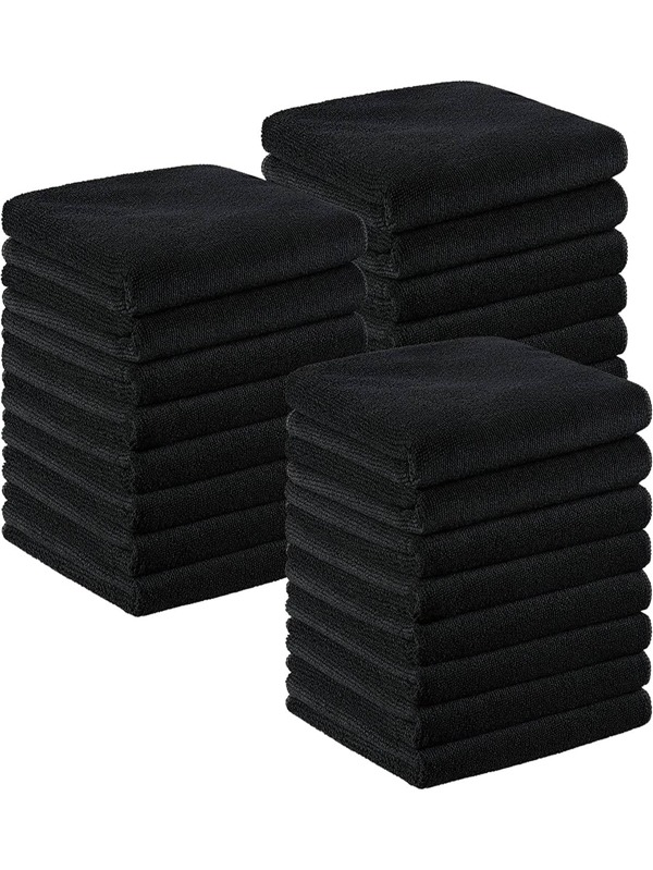 HYER KITCHEN 1pc Solid Color Hair Towel, Black Polyester Absorbent Hair Drying Towel, For Bathroom Home Bathroom Decor Back To School Hair Bonnet