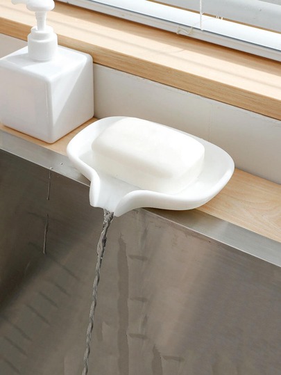 1 pezzo Piatto portasaponetta in silicone bianco, portasaponetta per bagno, decorazione per bagno, decorazione autunnale, ritorno a scuola