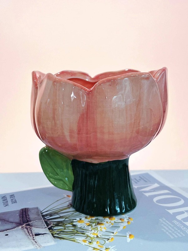 1pc Tulip Shaped Flower Pot, Nordic Flower Container Ornament, For Home