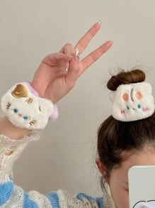 2入組卡通青蛙設計沐浴腕帶可愛毛絨沐浴腕帶 - 薄荷綠 - 查看 3