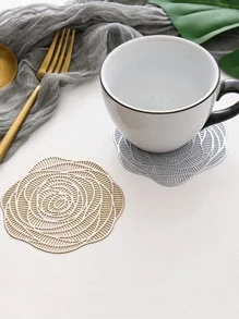 1 tấm thảm thiết kế hoa, tấm lót PVC hiện đại cho bàn ăn - Vàng - Xem 9