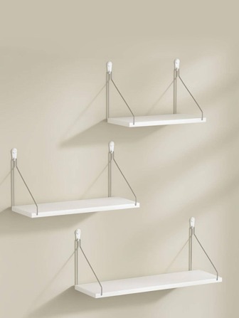 1 件壁挂木板储物架，白色装饰展示架，适用于家庭秋季家居装饰房间装饰