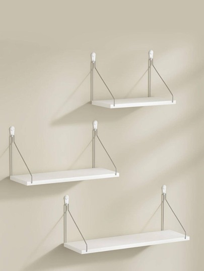 1 pezzo Mensola da parete in legno con portaoggetti, supporto bianco per esposizione di oggetti di arredo, per decorazione autunnale della casa e della stanza