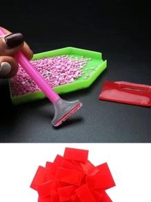 10 Gói Keo Dán Tranh Gắn Đá, 2 X 4cm Silicone Màu Hồng Cho Tranh Gắn Đá - Hồng - Xem 2