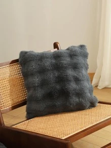 1 件奢华仿兔毛托斯卡纳枕套，无枕芯，毛绒蓬松优质家居装饰靠垫套，适用于客厅沙发、卧室，超大 - 深灰色 - 查看 3