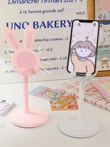 Giá đỡ điện thoại để bàn có thể điều chỉnh thiết kế thỏ 1 cái - Hồng - Xem 6