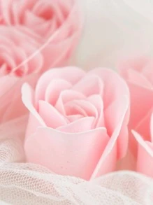 1 hộp Nhựa Hình Trái Tim Đầu Hoa Nhân Tạo, Đầu Hoa Mô Phỏng Cho Trang Trí Tiệc - Hồng - Xem 3