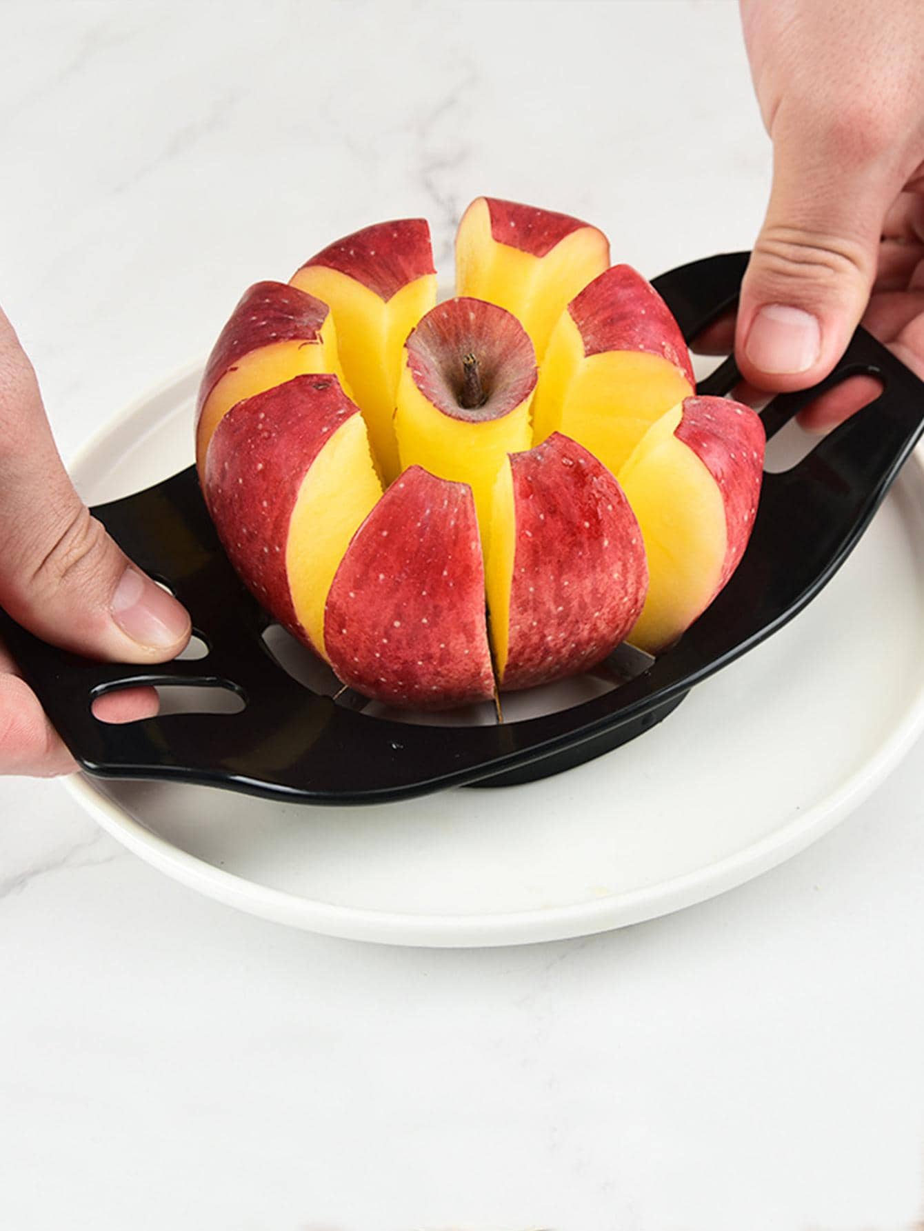 1pc Stainless Steel Apple Cutter - Black - View 1