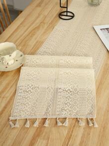 1 Đồng Màu Tua Rua Trang Trí Bàn Á Hậu Polyester Hiện Đại Hình Chữ Nhật Bàn Á Hậu Cho Bàn Ăn - Màu be - Xem 6