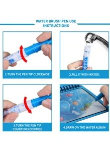 1入組卡通圖形魔法書創意易畫可重複使用兒童繪畫筆記本 - 彩色 - 查看 7