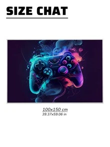 1pc Gamepad Design Polyester Carpet For Living Room, Bedroom Decoration, Home Decor - Multicolor - View 4